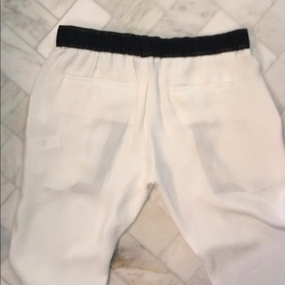 Helmut Lang Leather and Fabric Cargo Pants In White With Black Leather - Picture 3 of 7